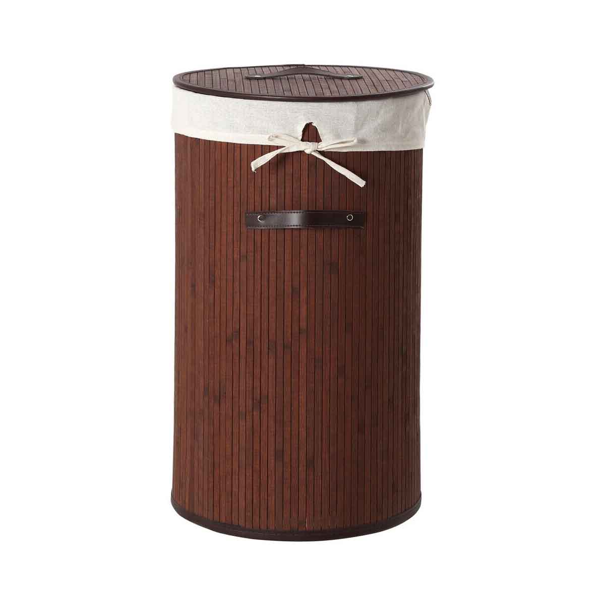 Kankyo Dark Brown Round Laundry Hamper