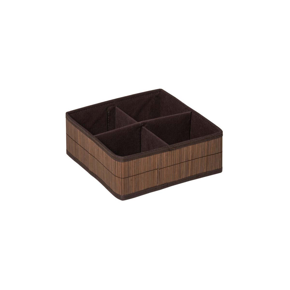 Kankyo 4 Sections Dark Brown Storage Box