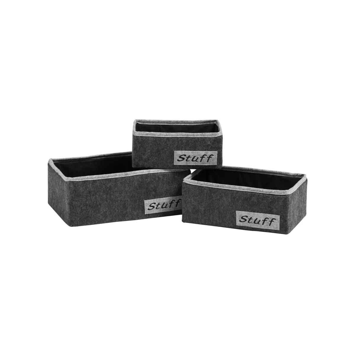 Stuff Set Of Three Rectangular Storage Boxes