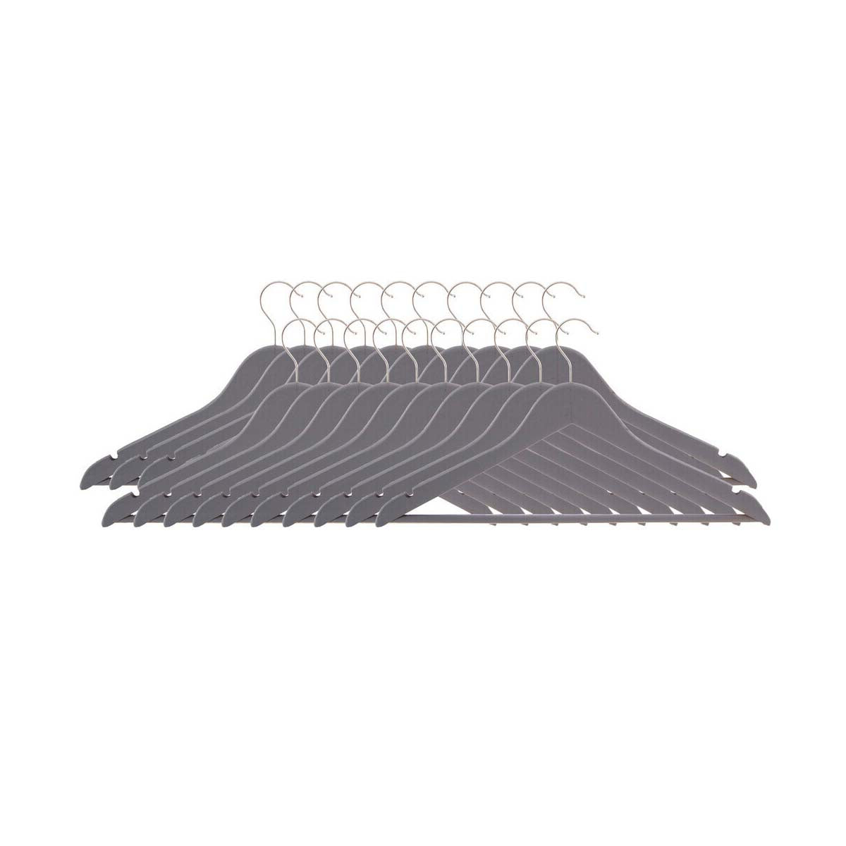 Set Of Twenty Matte Grey Clothes Hangers