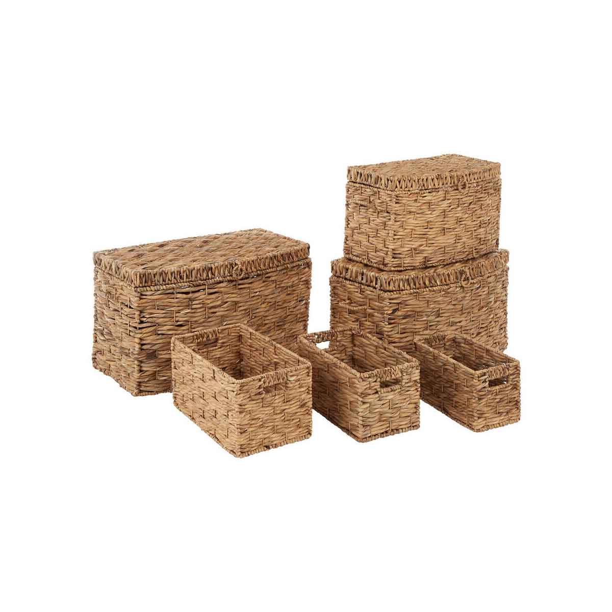 Lidi Set Of 6 Water Hyacinth Storage Baskets