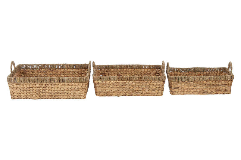 Lidi Set Of 3 Double Seagrass Rim Storage Baskets