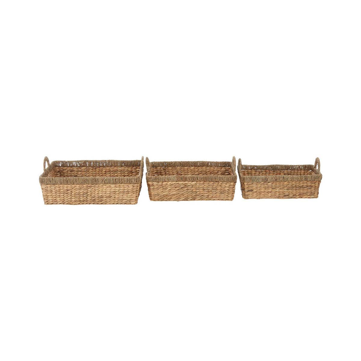 Lidi Set Of 3 Double Seagrass Rim Storage Baskets