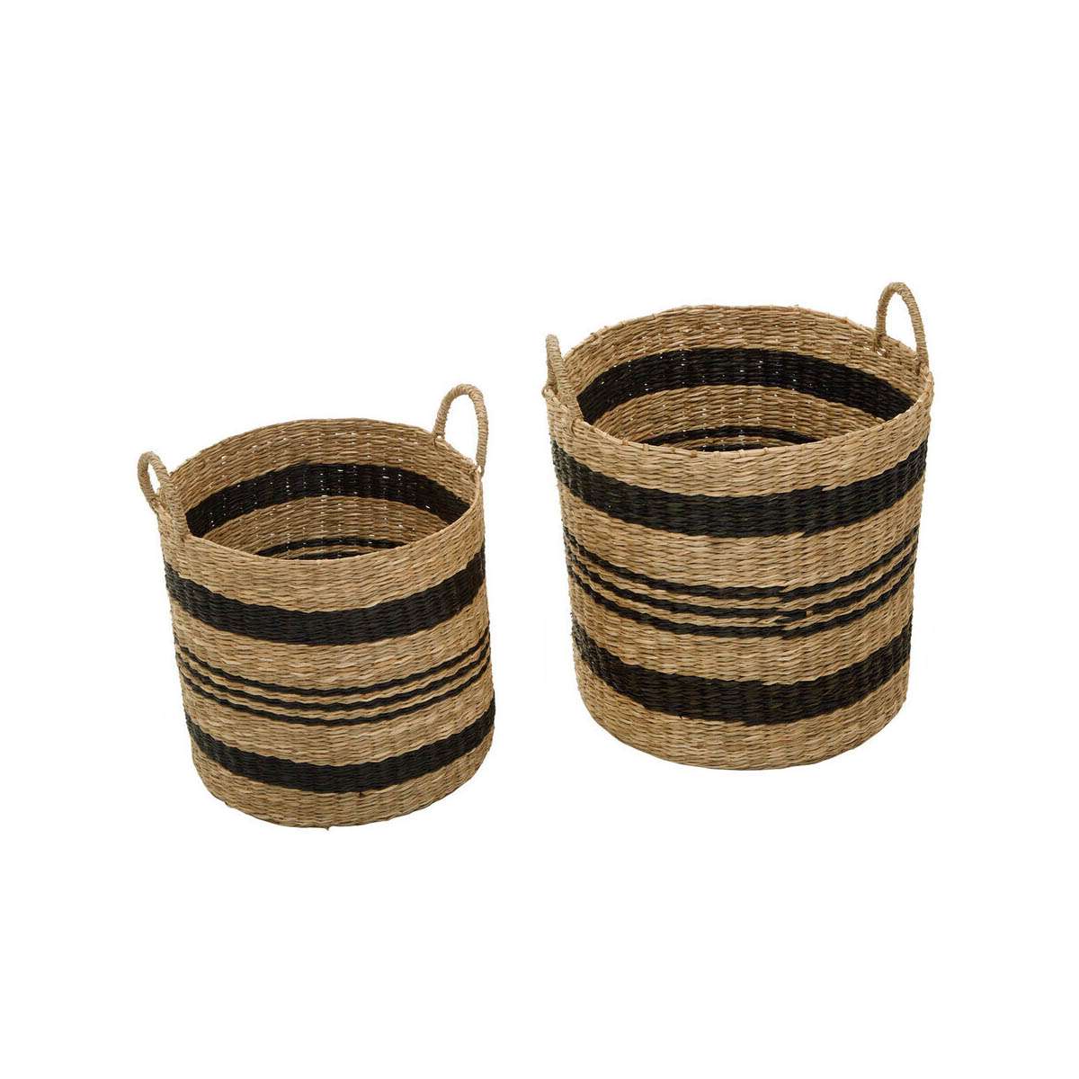 Arles Black Stripes Seagrass Baskets