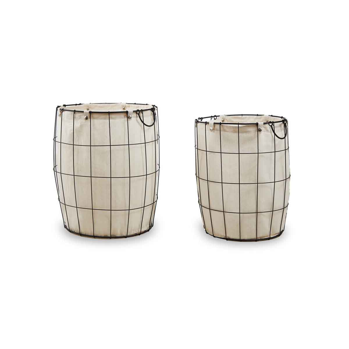 Harga Set Of Two Matte Black Laundry Baskets