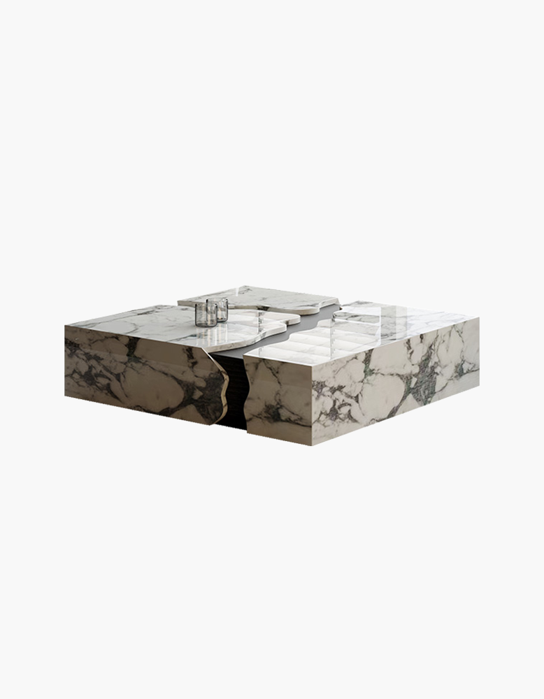 Aesop Low Coffee Table, Square Marble