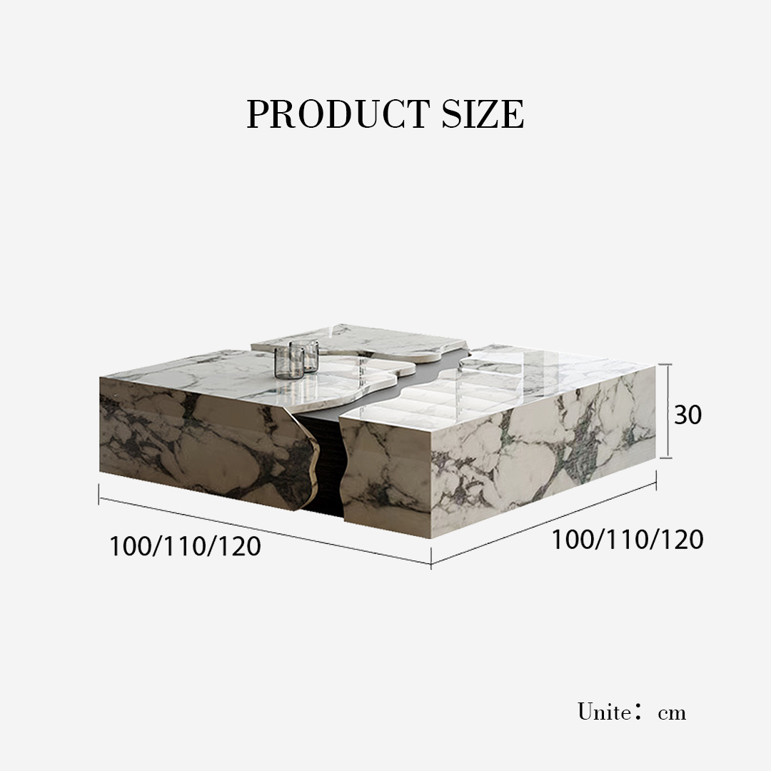 Aesop Low Coffee Table, Square Marble