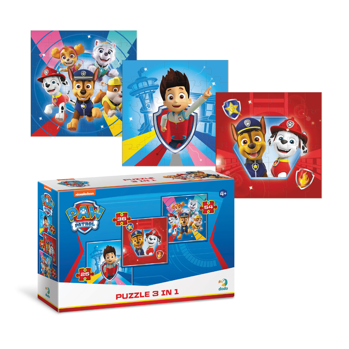 Paw Patrol 3 - 1 Puzzle (25, 36 and 54 Pieces)