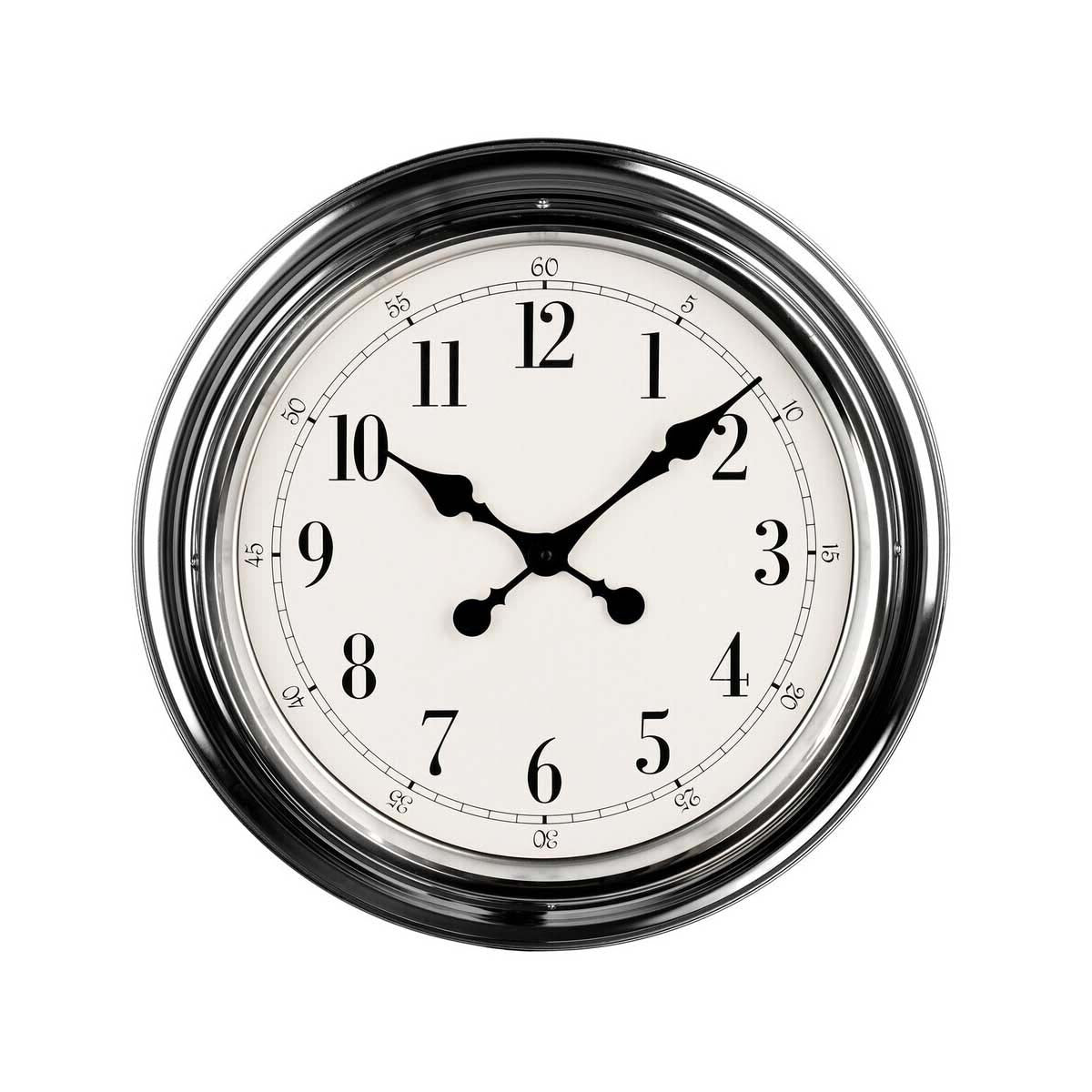 Pelo Chrome Finish Wall Clock