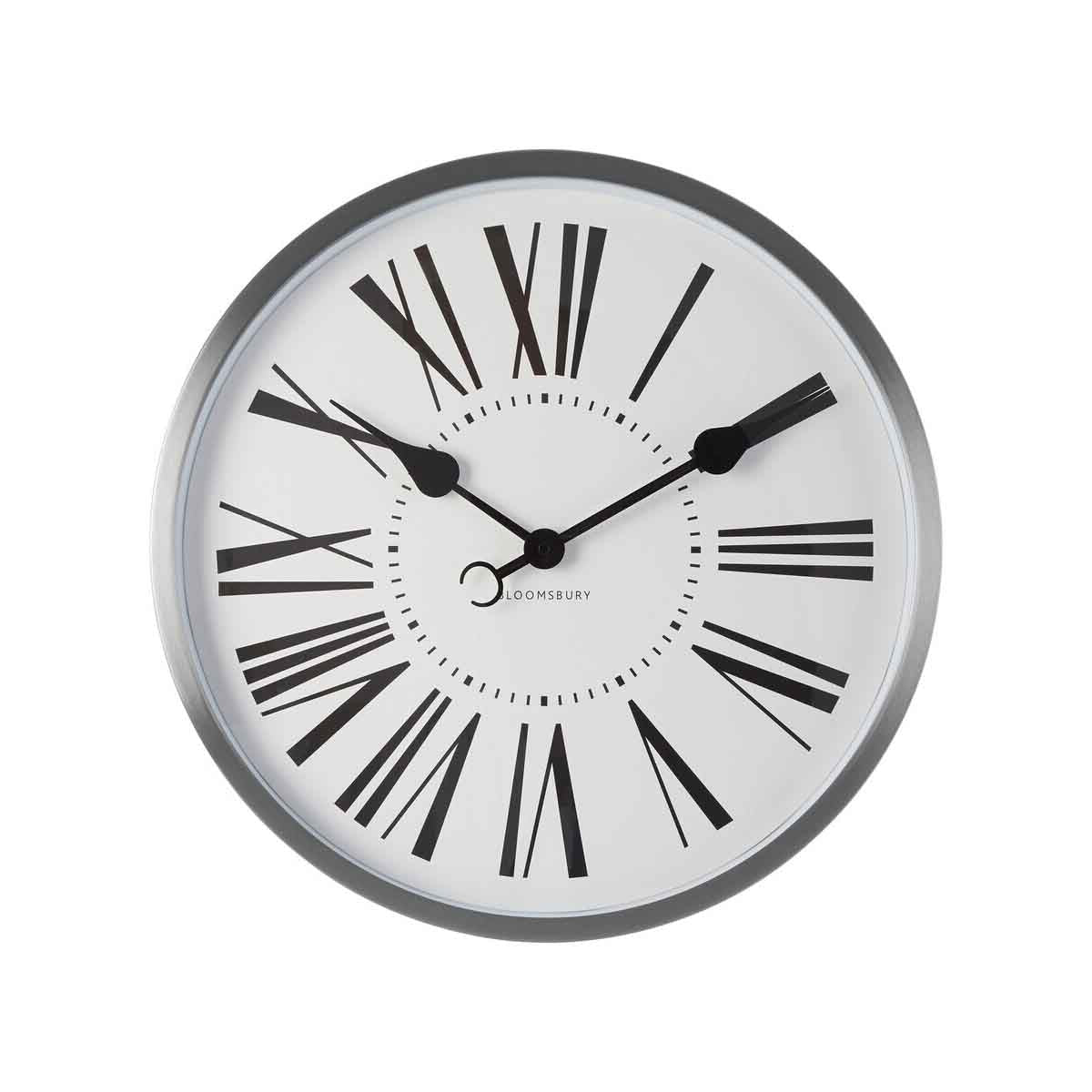 Baillie Chrome Wall Clock
