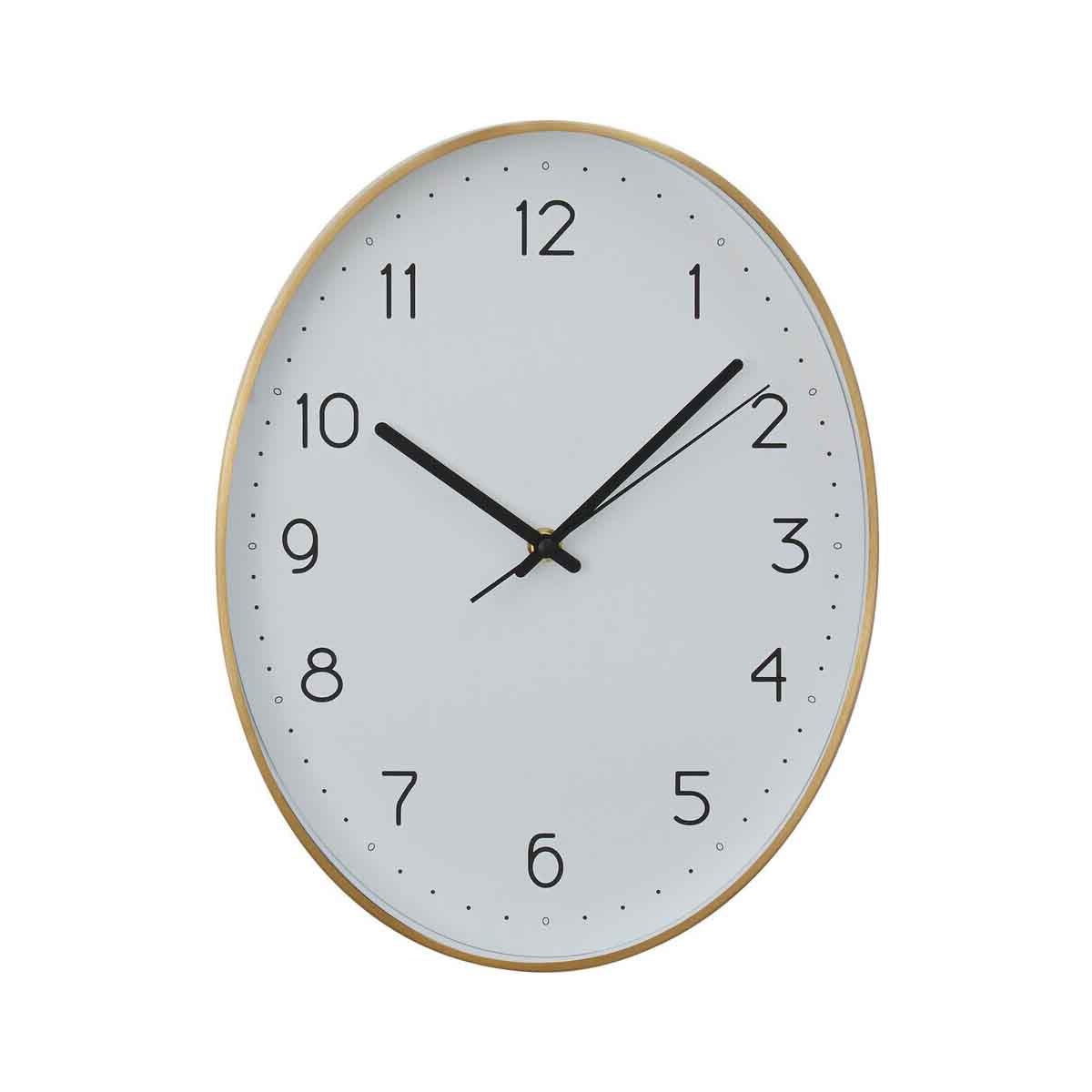Elko Oval Wall Clock with Gold Finish