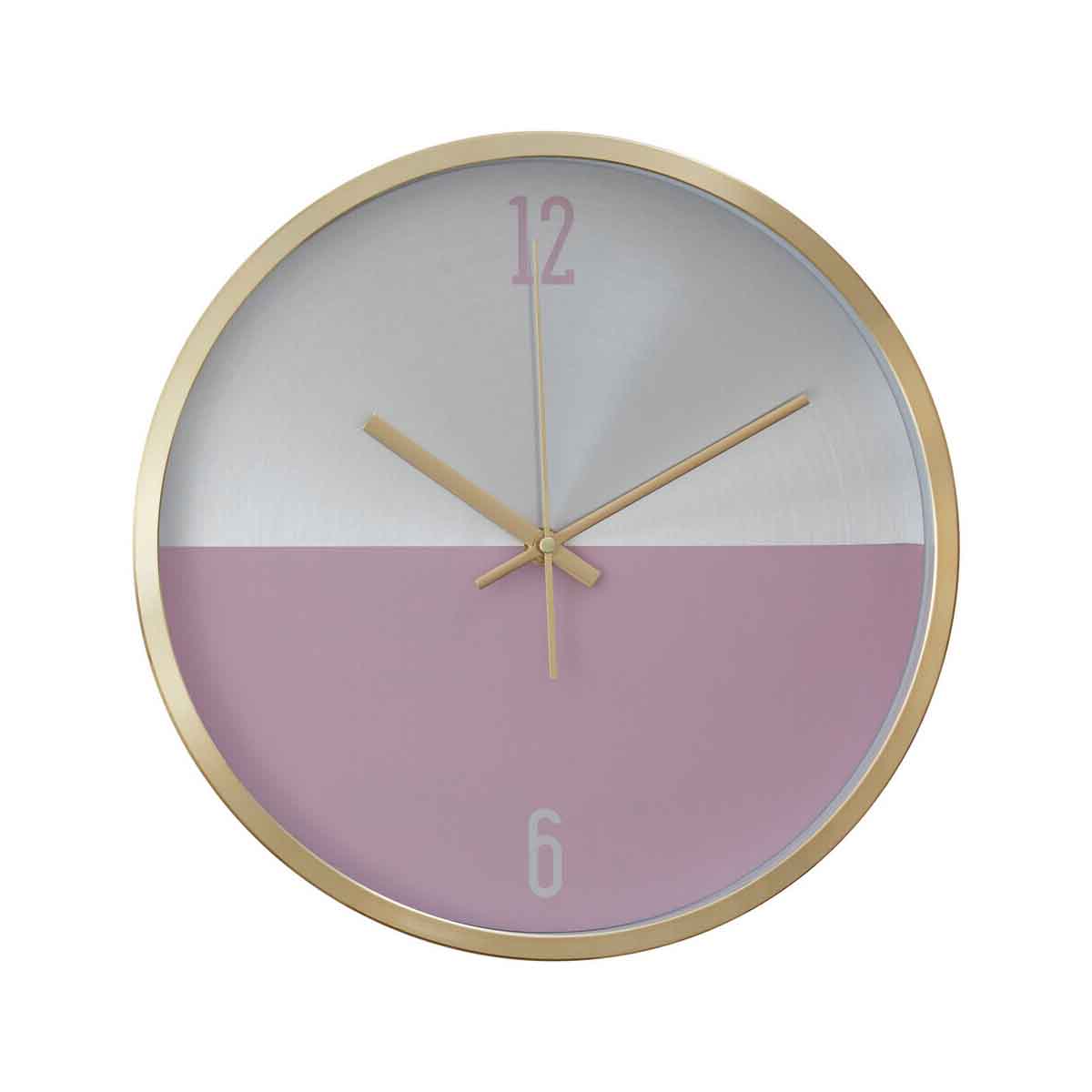 Elko Silver Gold and Pink Finish Wall Clock