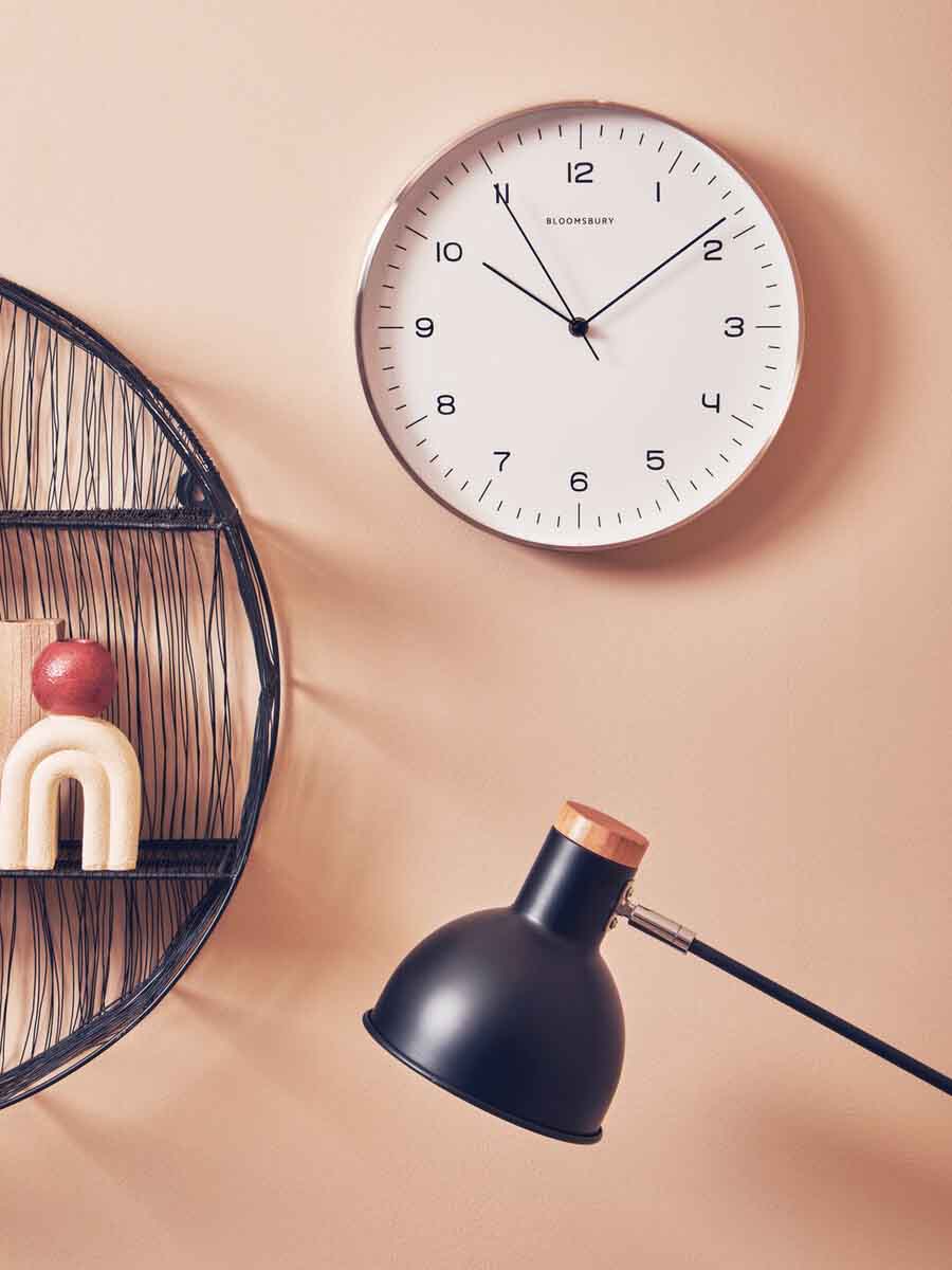 Elko Round Copper Finish Wall Clock