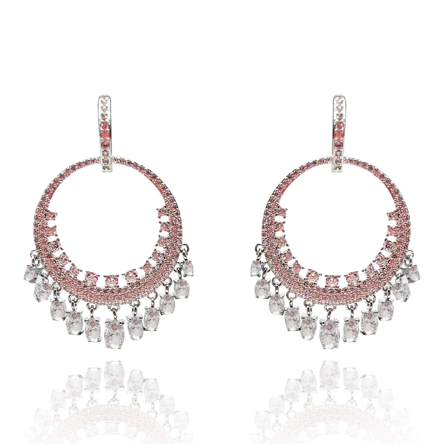 Rhodium Plated Cubic Zirconium Diamond Drops