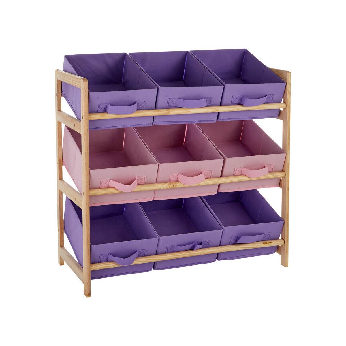 9 Canvas Tubs Kids Storage Unit