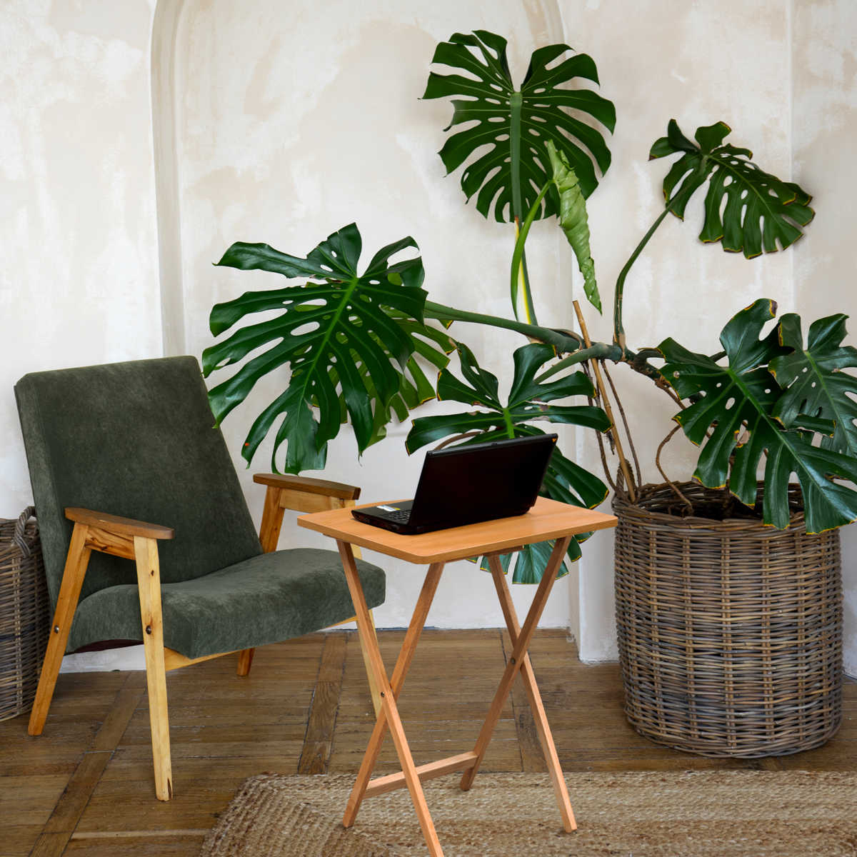 Hava Rubberwood Folding Multi-Use Table for Dining or Work