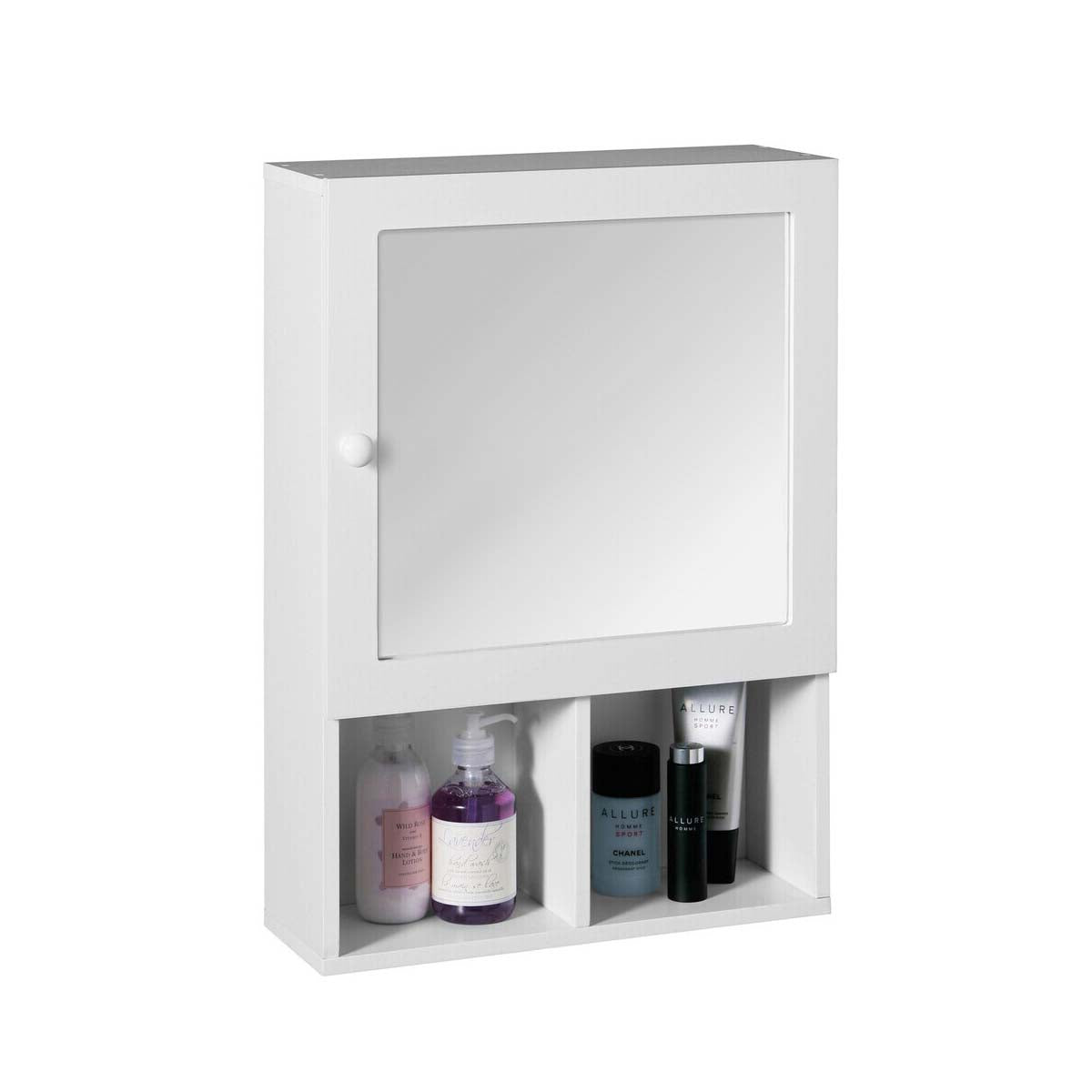 Port White Wood Mirrored Cabinet