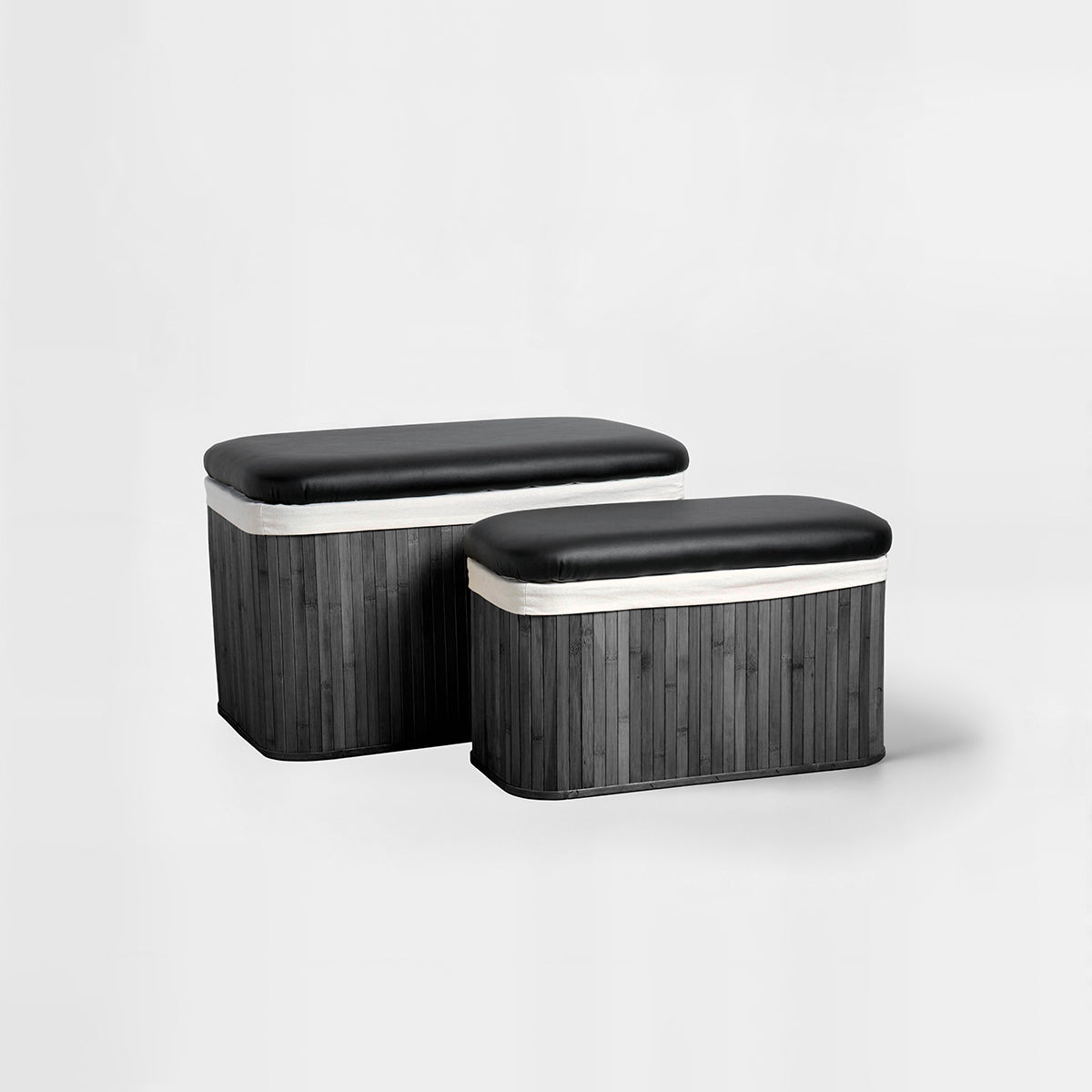 Bambi Set of Bamboo Storage Ottoman