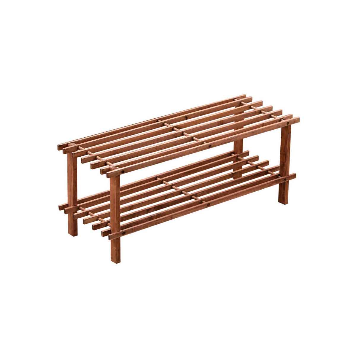 Parker Dark Cedar Wood 2 Tier Shoe Rack