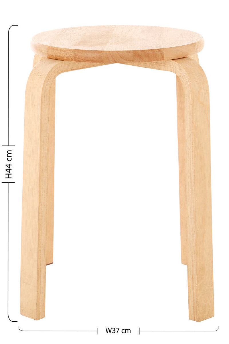 Tropical Hevea Wood Stacking Stool