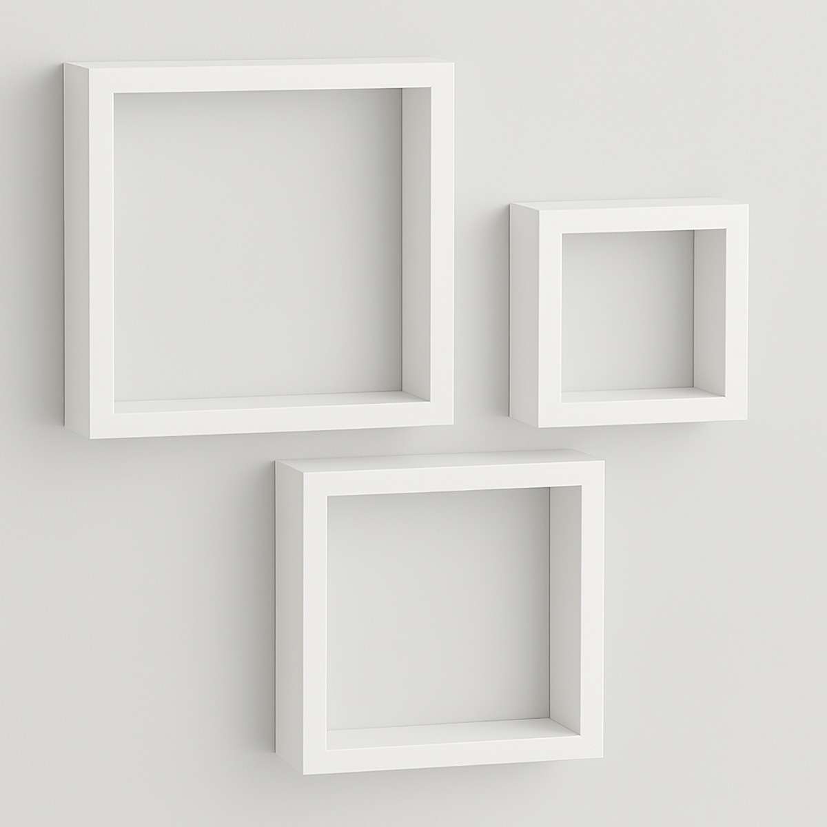 Kayli Set Of Three White Mdf And Pvc Coa