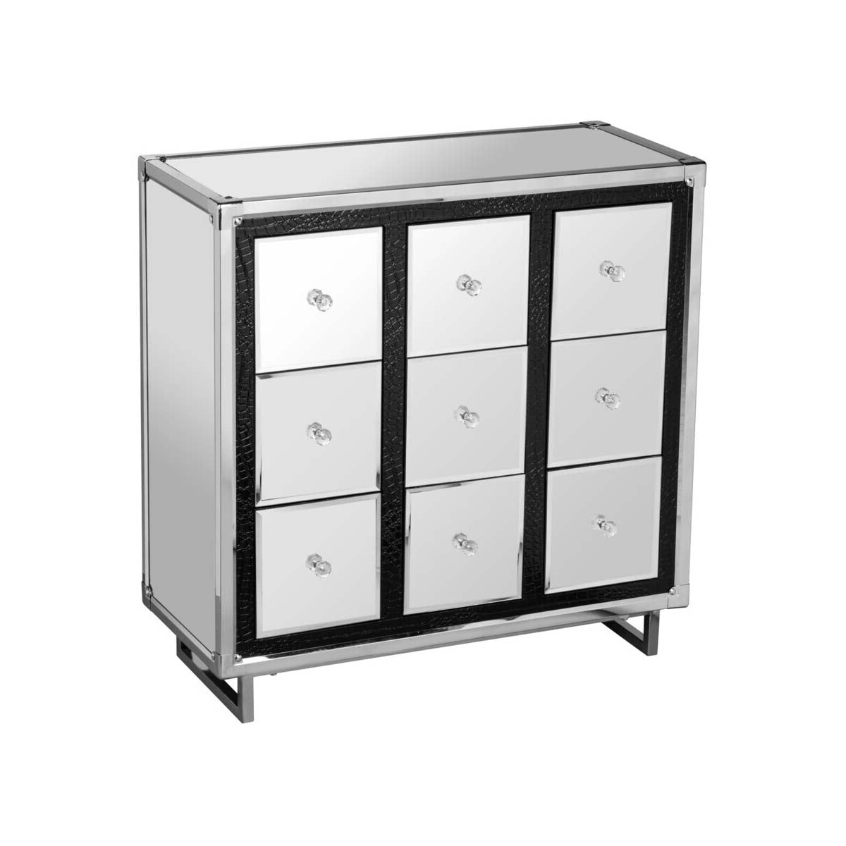 Carla 9 Drawer Crocodile Leather Effect Cabinet