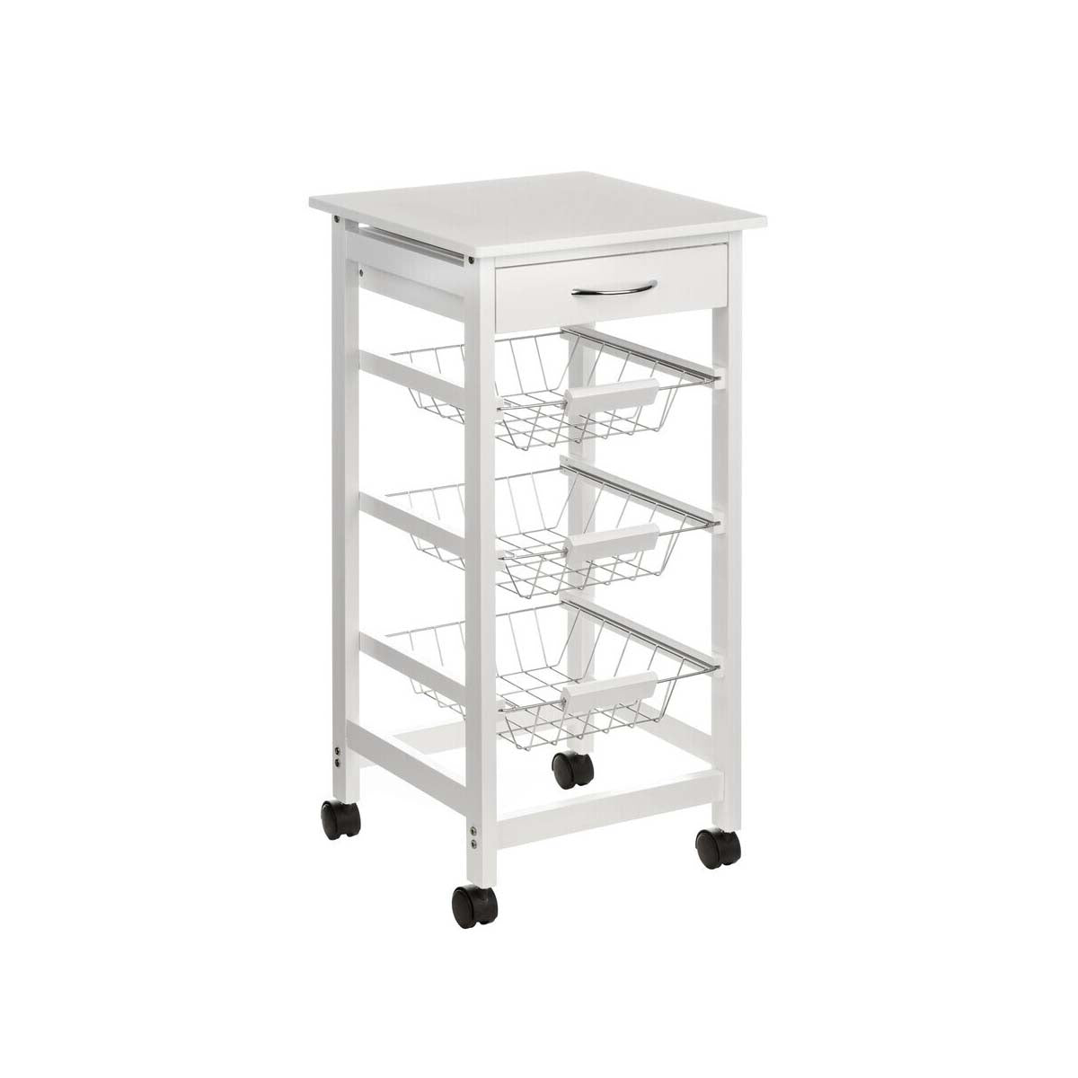 Harlow Glenn White Veneer Finish Kitchen Trolley