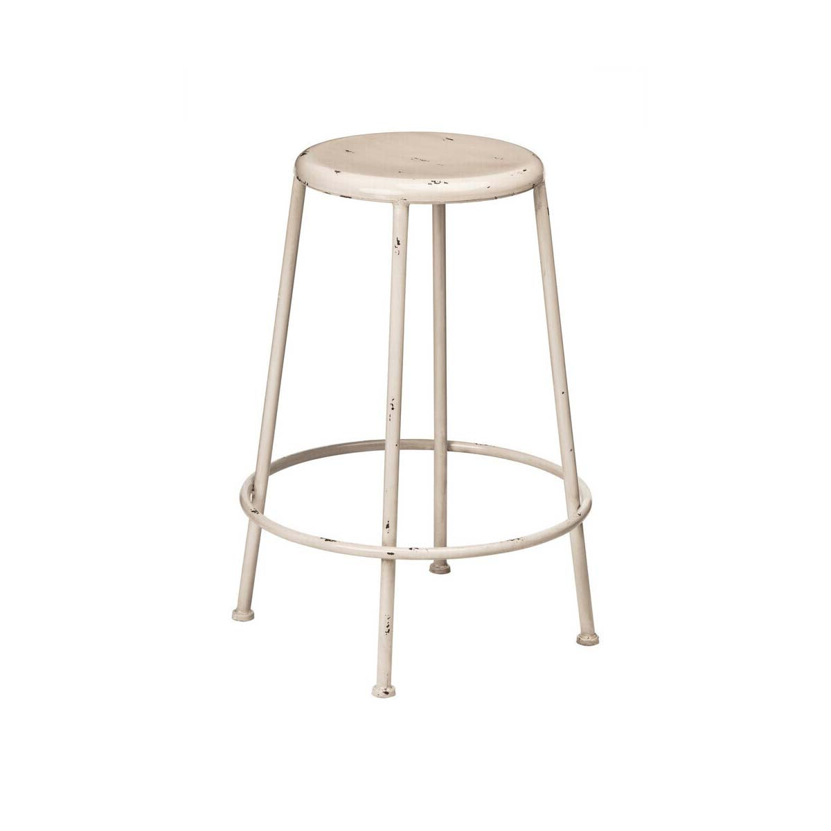 Artisan Cream Metal Bar Stool