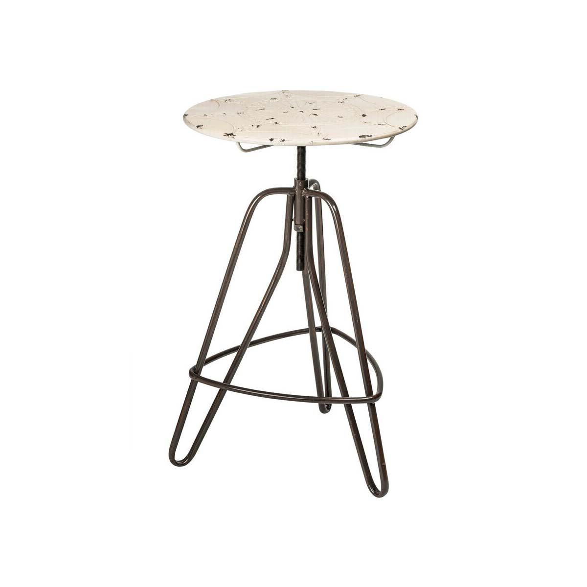 Artisan Cream Metal Bar Table