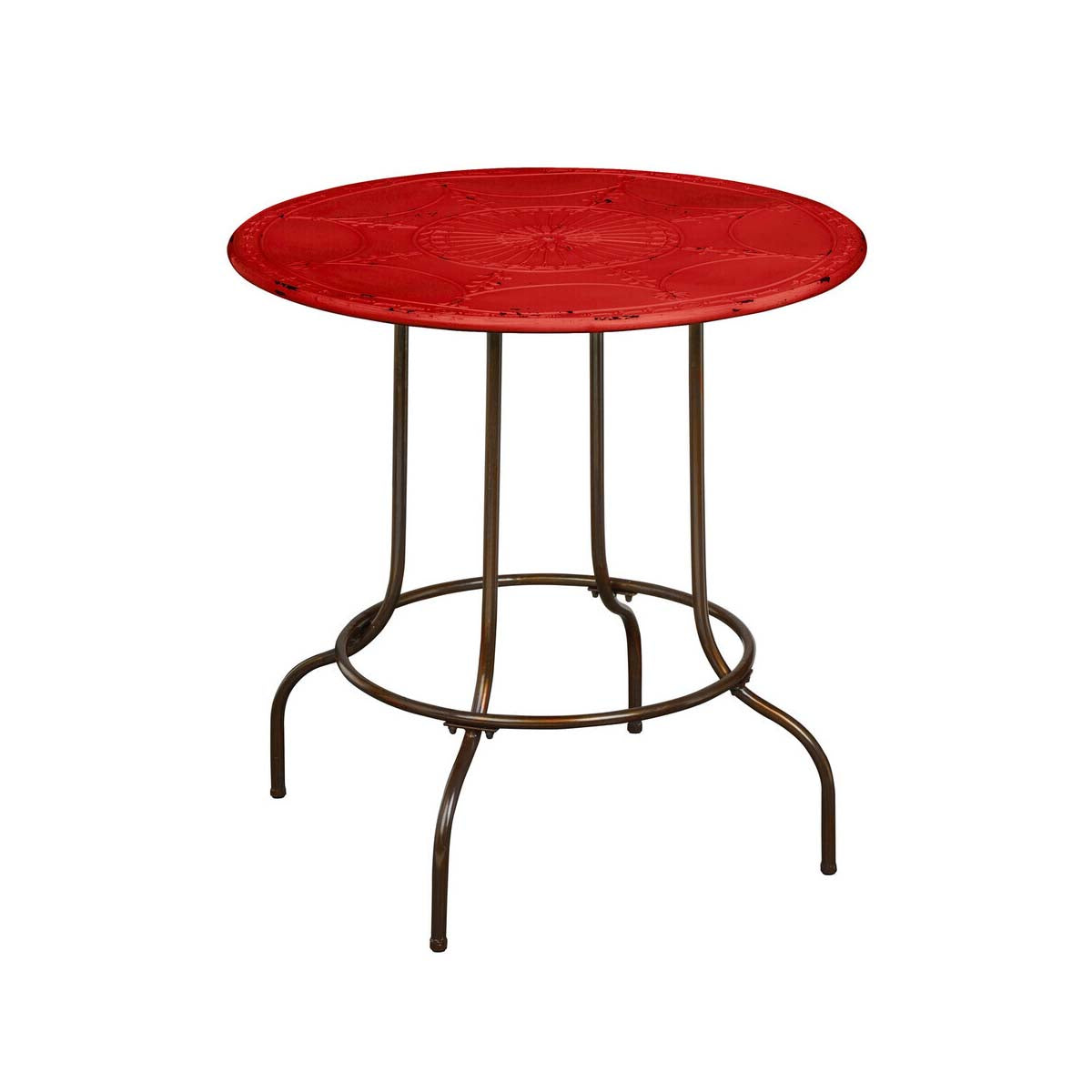Artisan Red Metal Table