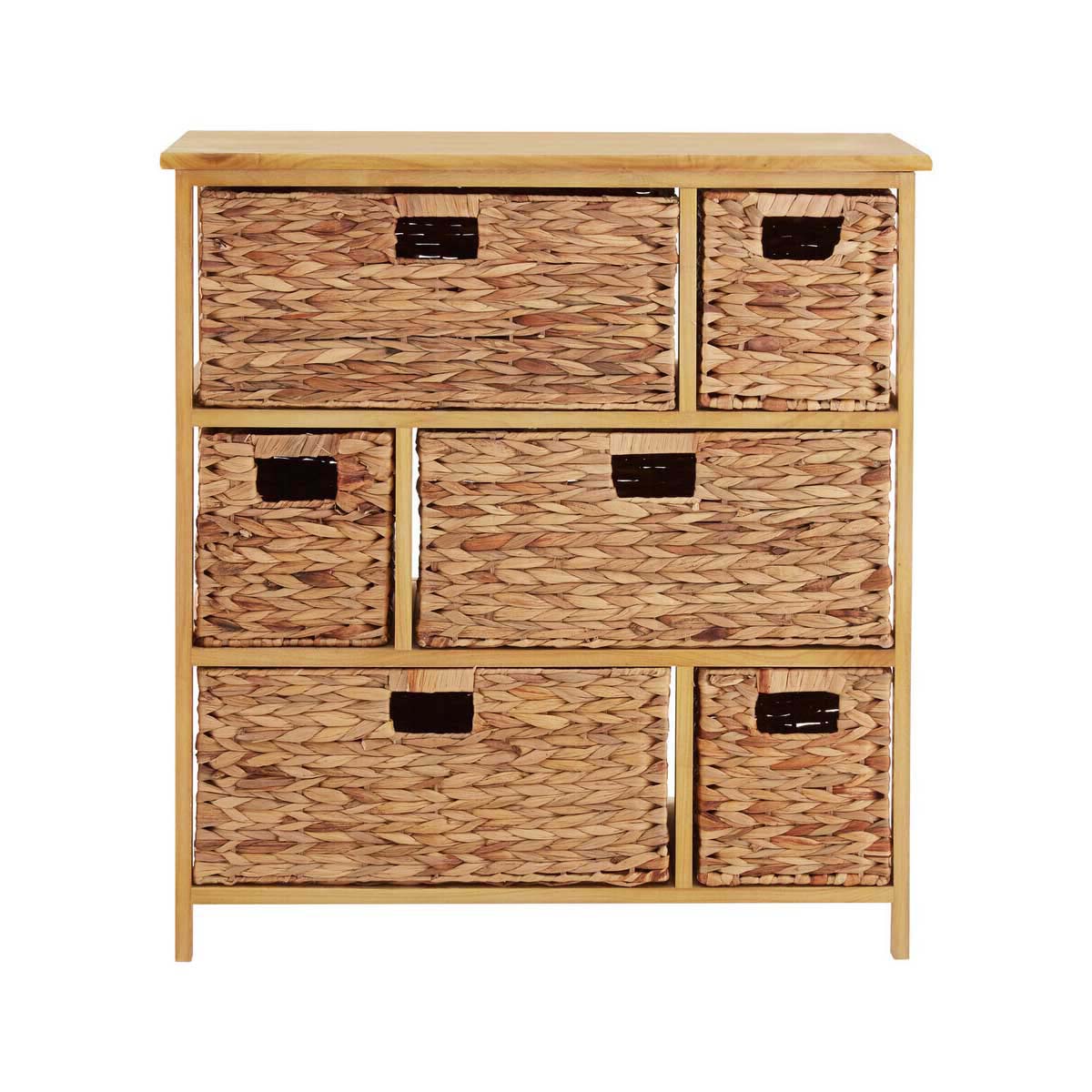 Padstow 6 Basket Drawers Natural Water Storage Unit