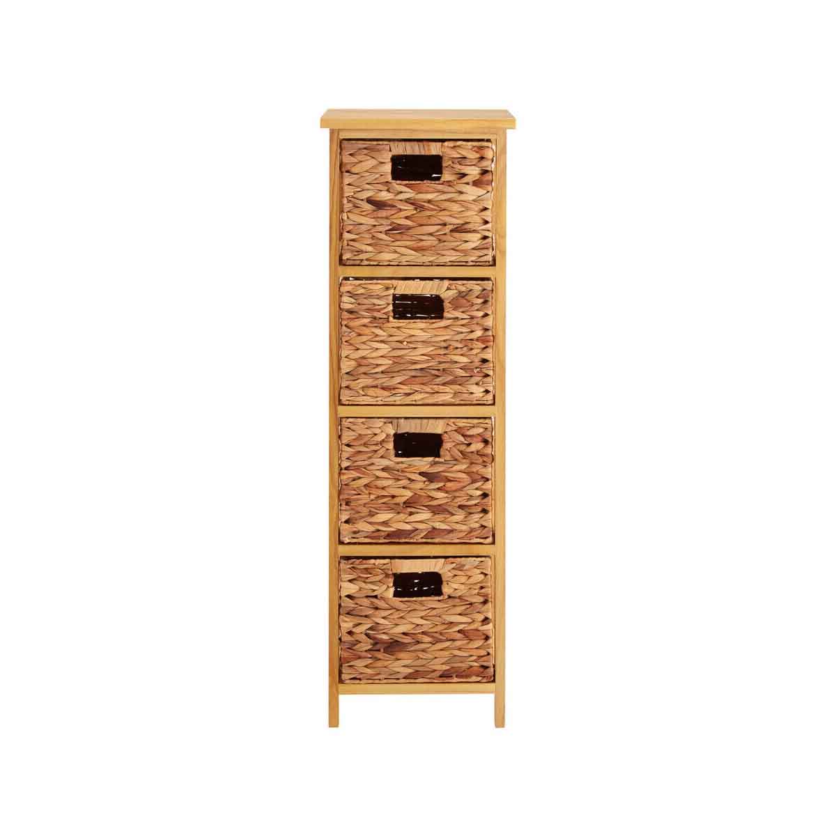 Padstow 4 Basket Drawers Natural Water Storage Unit