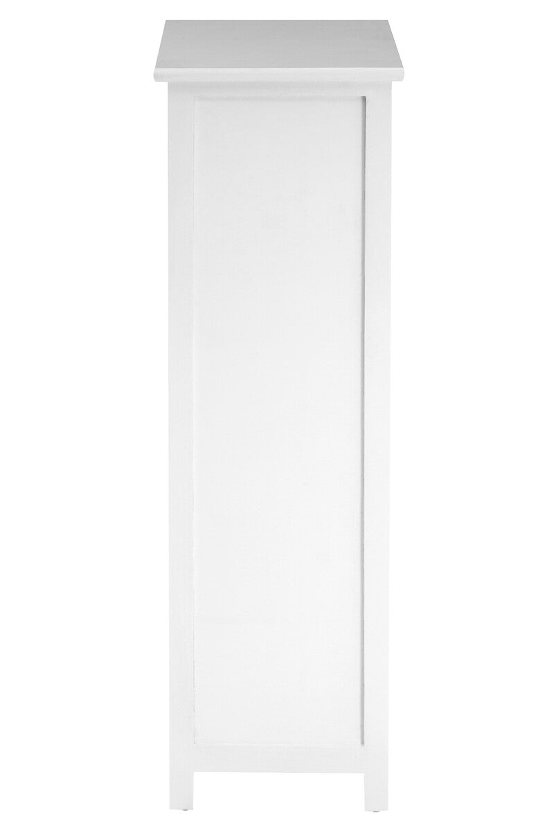 New England White Mdf 5 Drawers Chest