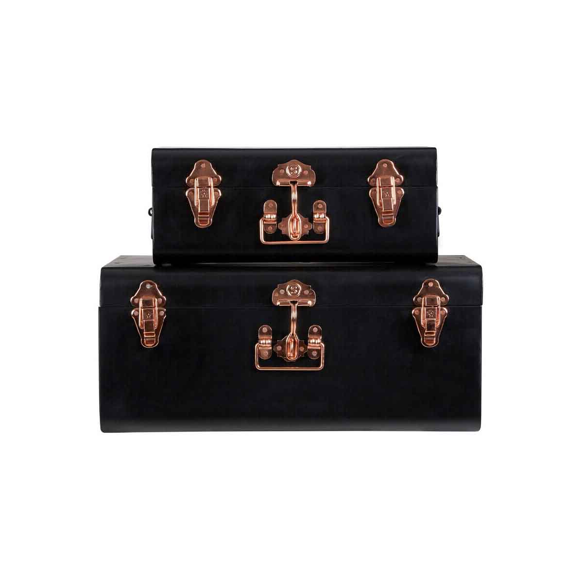 Parley Set of two Black Storage Trunks