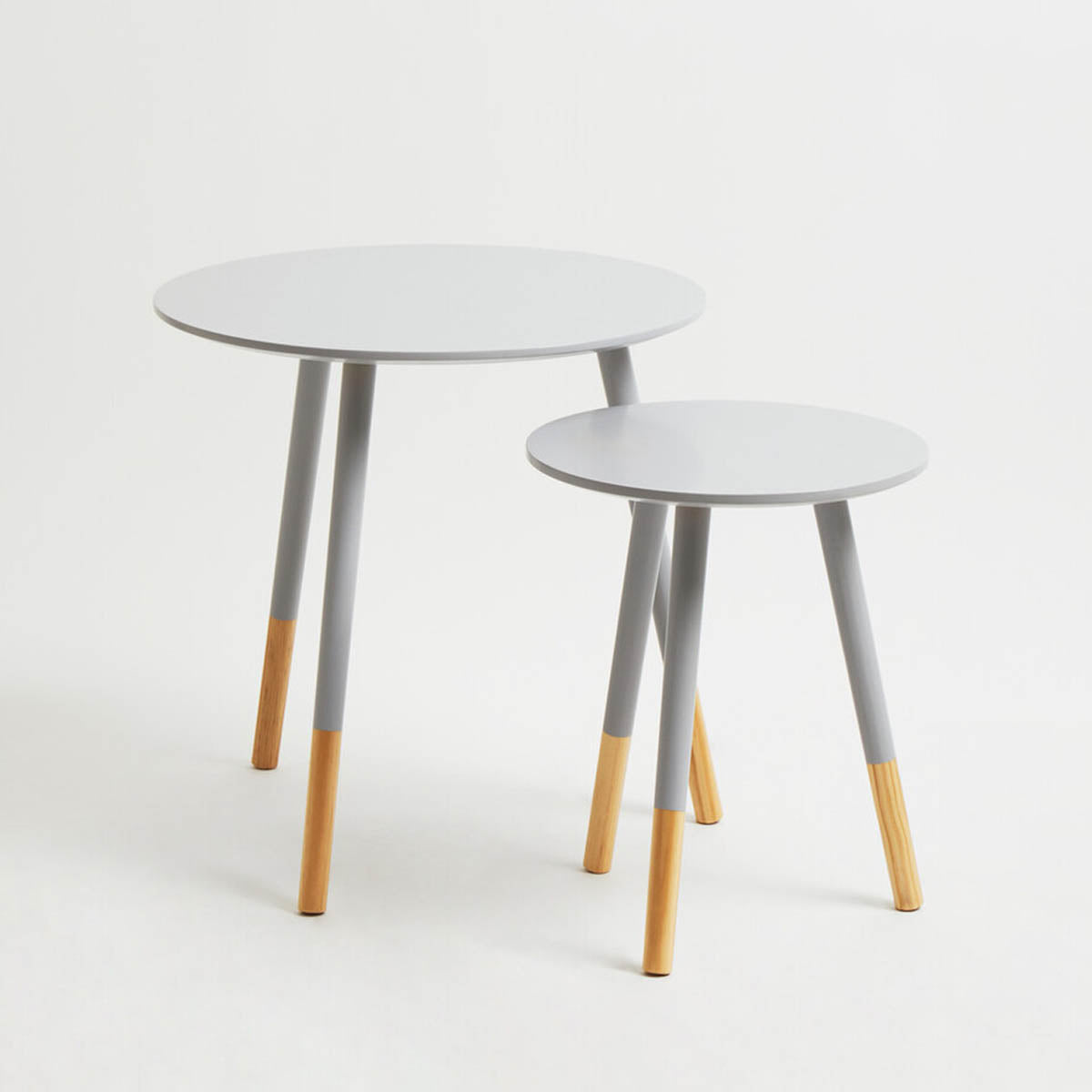 Set Of Two Viborg Grey Round Side Tables