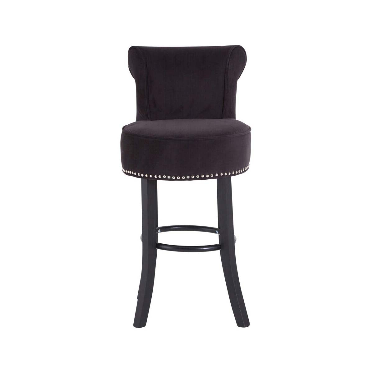 Regents Park Black Velvet Bar Chair