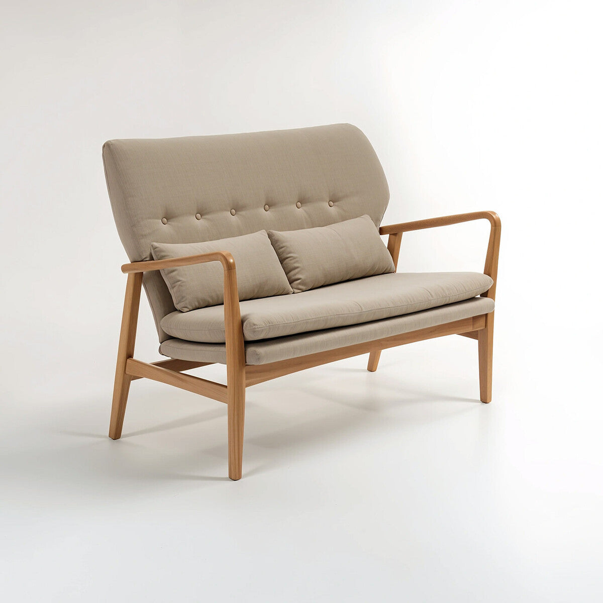Stockholm Birch Wood Frame 2 Seat Sofa