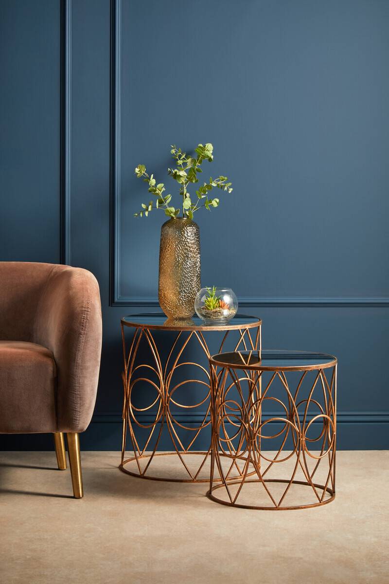 Avantis Set Of Two Antique Frame Round Tables