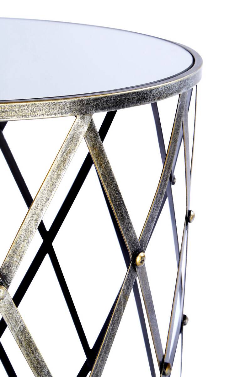 Avantis Set Of Two Diamond Design Silver Tables