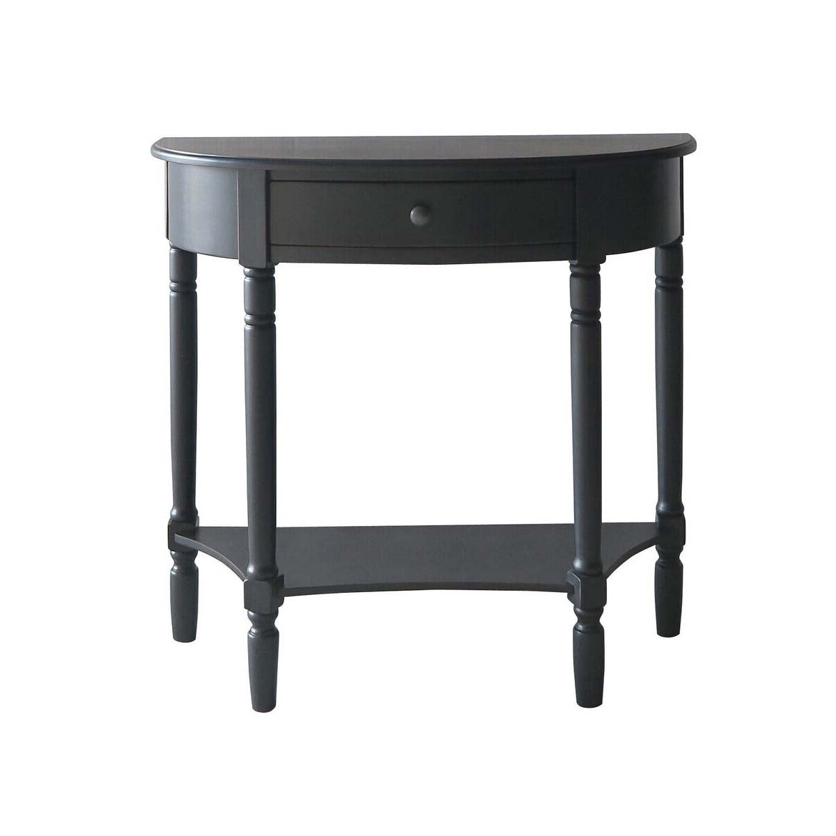 Heritage One Drawer Black Console Table