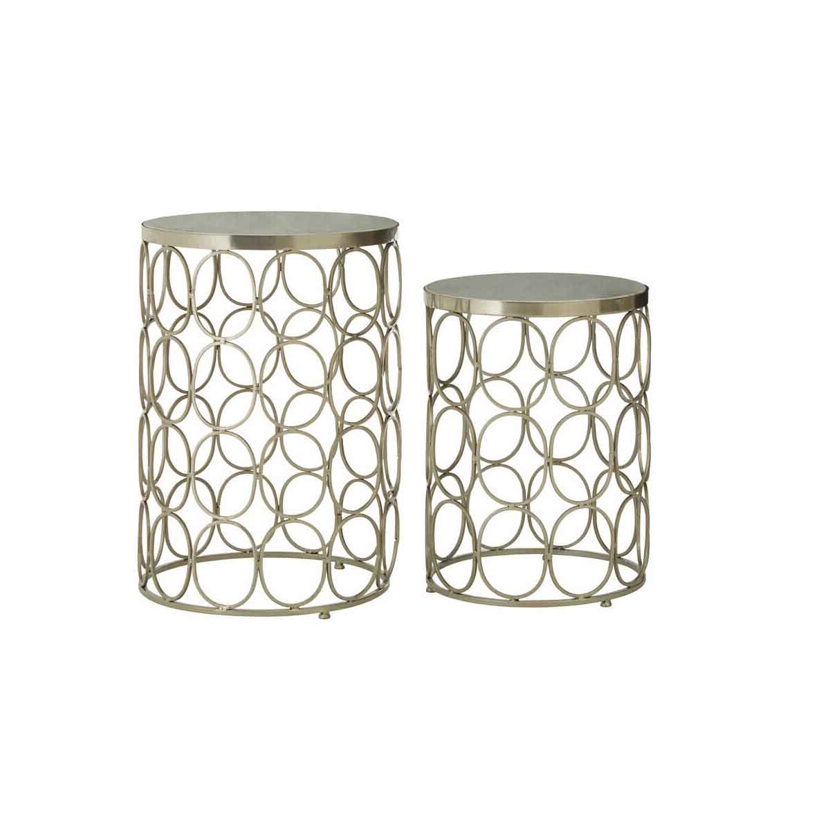 Templar Set Of Two Nickel Side Tables