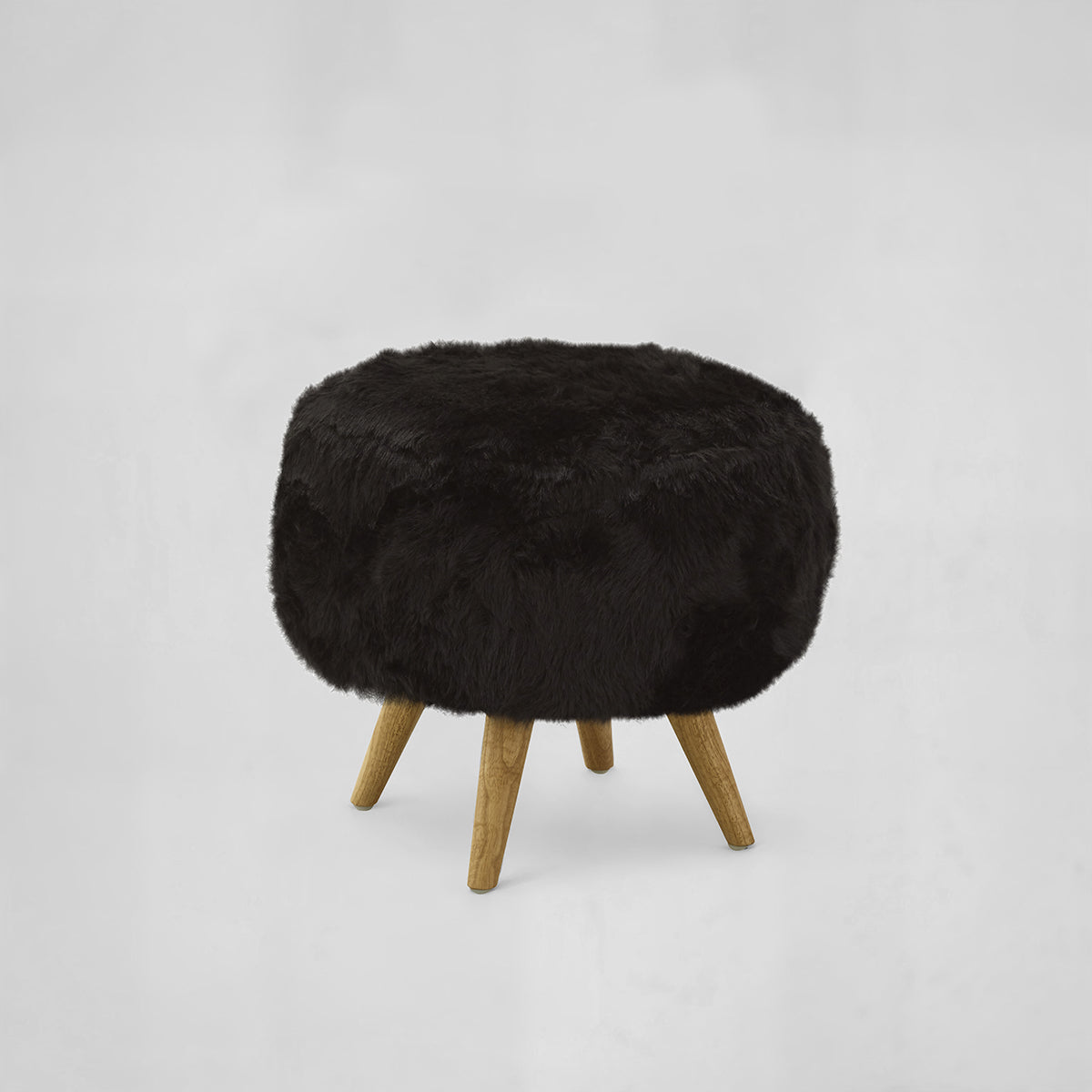 Cabaret Black Fur Effect Stool