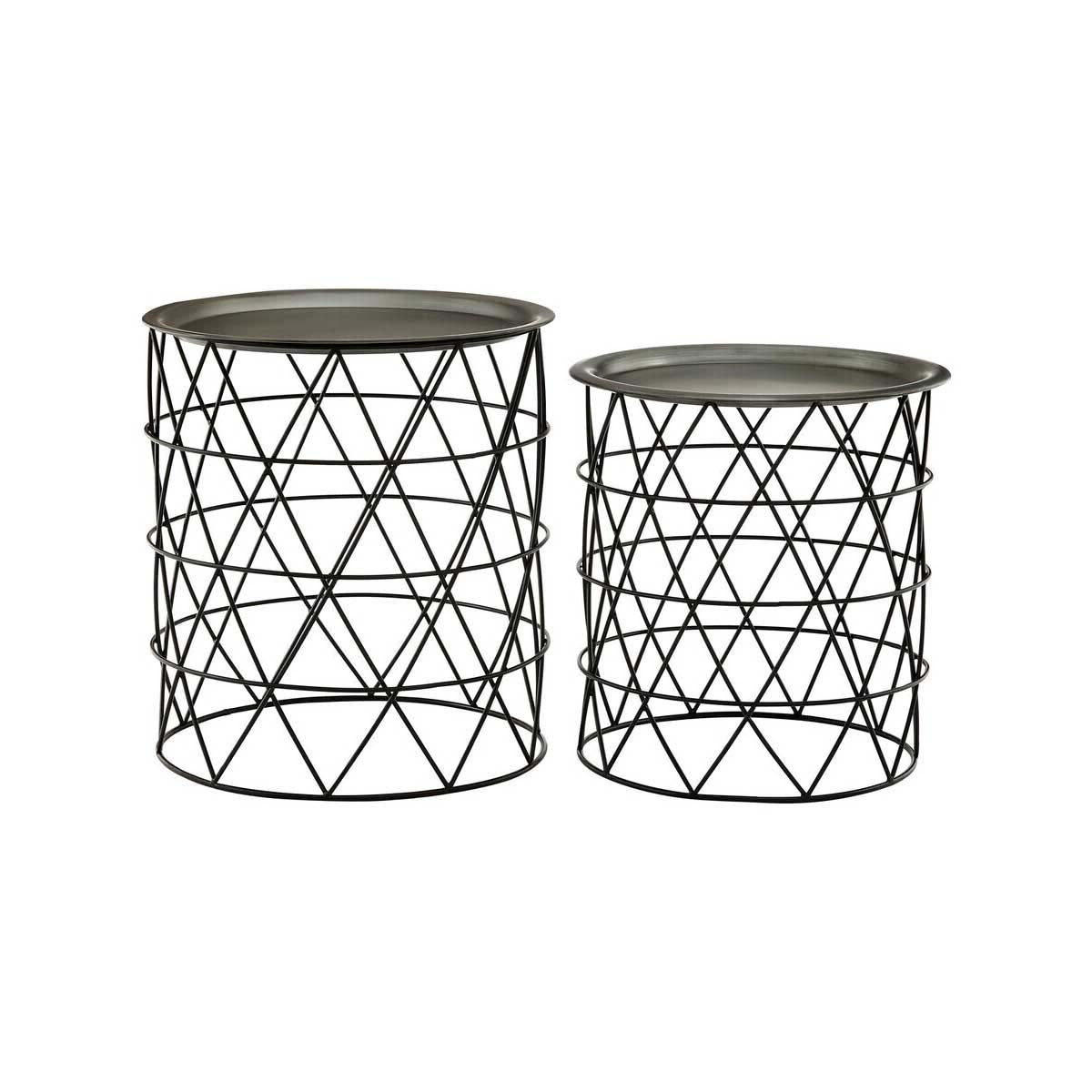 Templar Set Of Two Zinc And Black Iron Tables