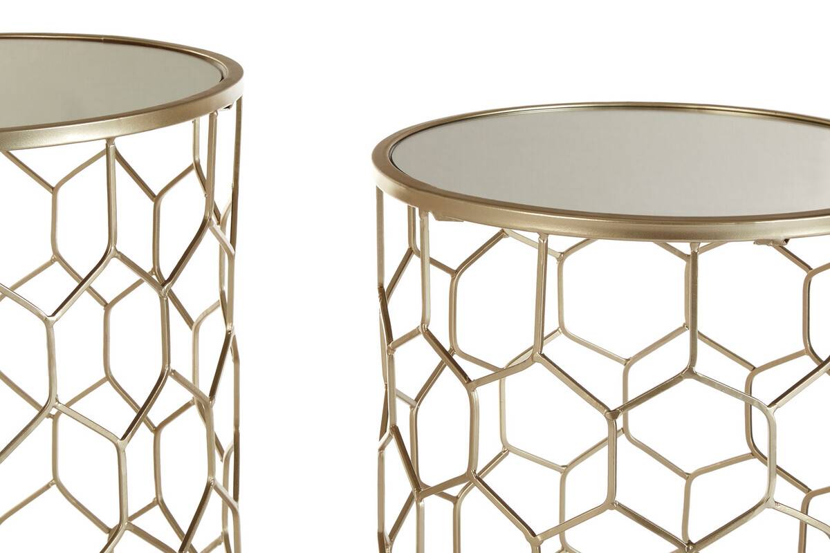 Arcana Set Of Two Honeycomb Side Tables.