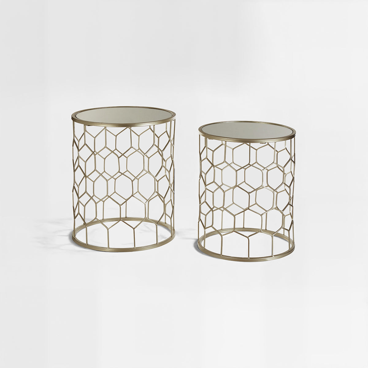Arcana Set Of Two Honeycomb Side Tables.