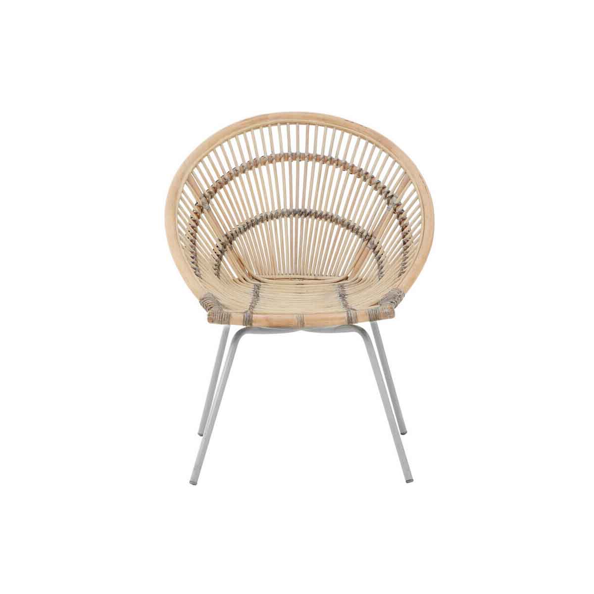 Lagom White Washed Natural Rattan Chair