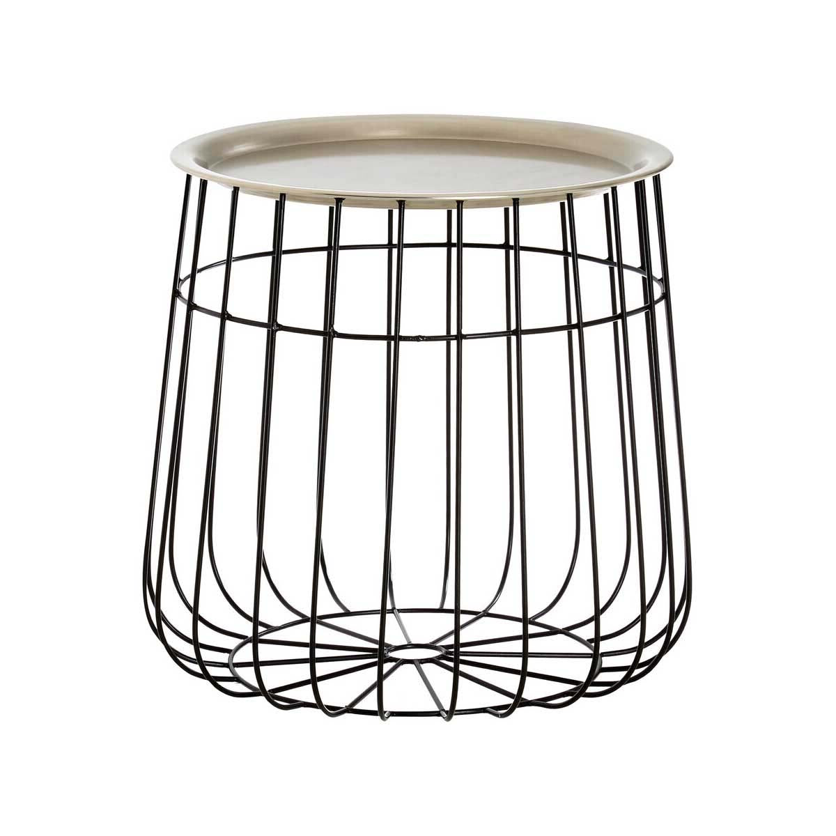 Templar Silver And Black Wire Detail Side Table
