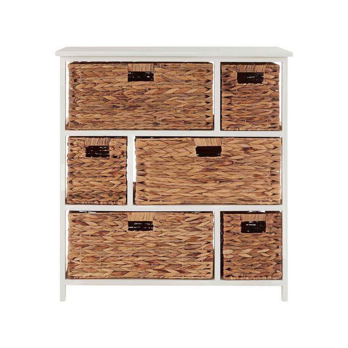 Padstow 6 Drawer White Frame Storage Unit