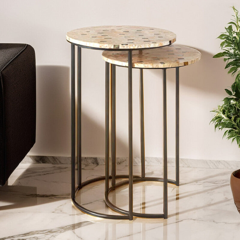 Halle Mother Of Pearl Side Tables