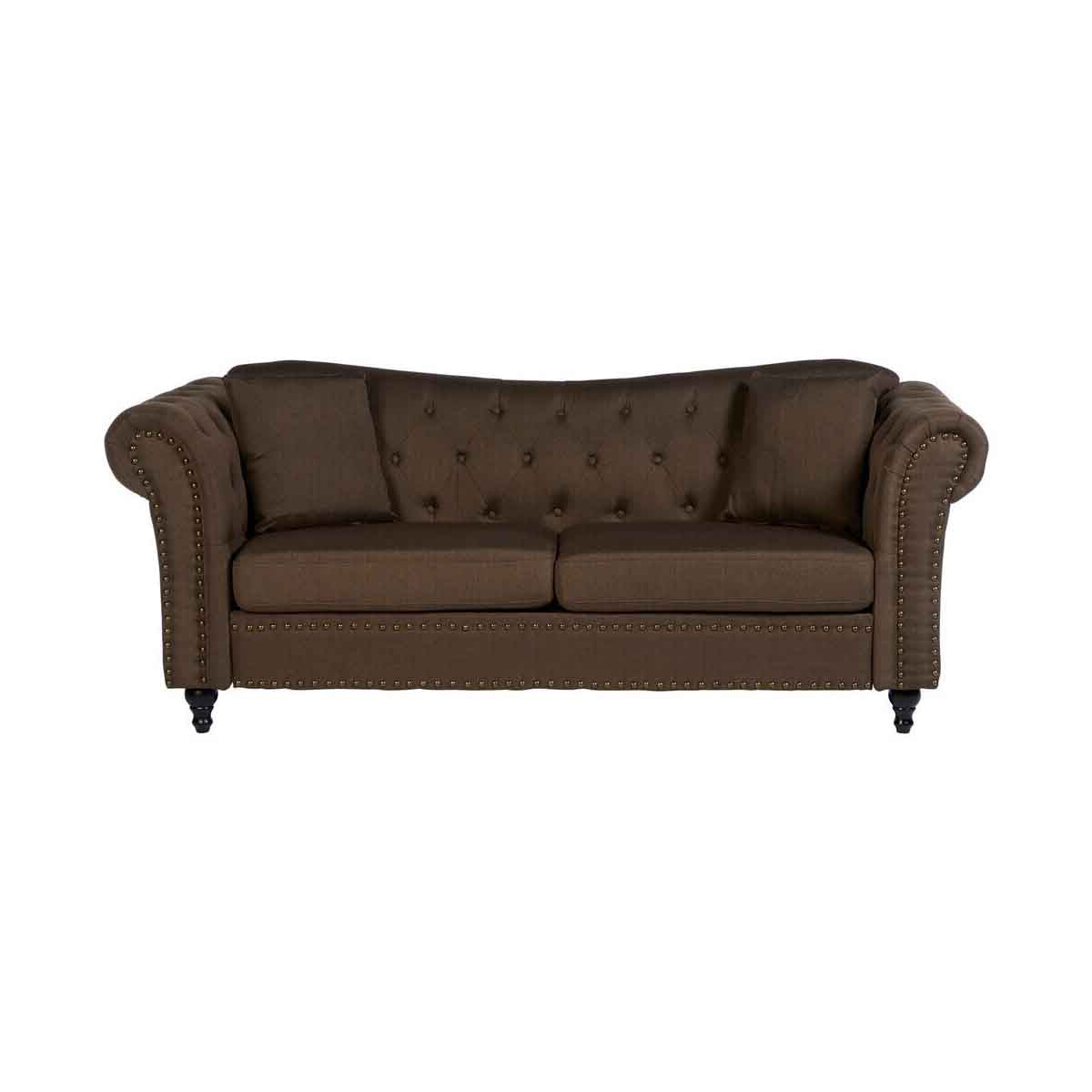 Fable 3 Seat Natural Chesterfield Sofa